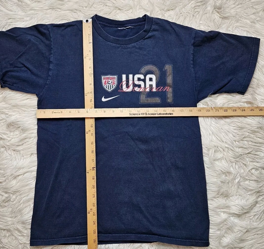 Y2K NIKE Team USA Soccer Landon Donovan 21 Double-sided T-Shirt See Pictures