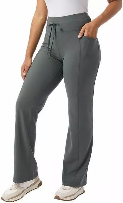 32 Degrees Women’s Wide Leg Ribbed Semi-Flare Yoga Pants