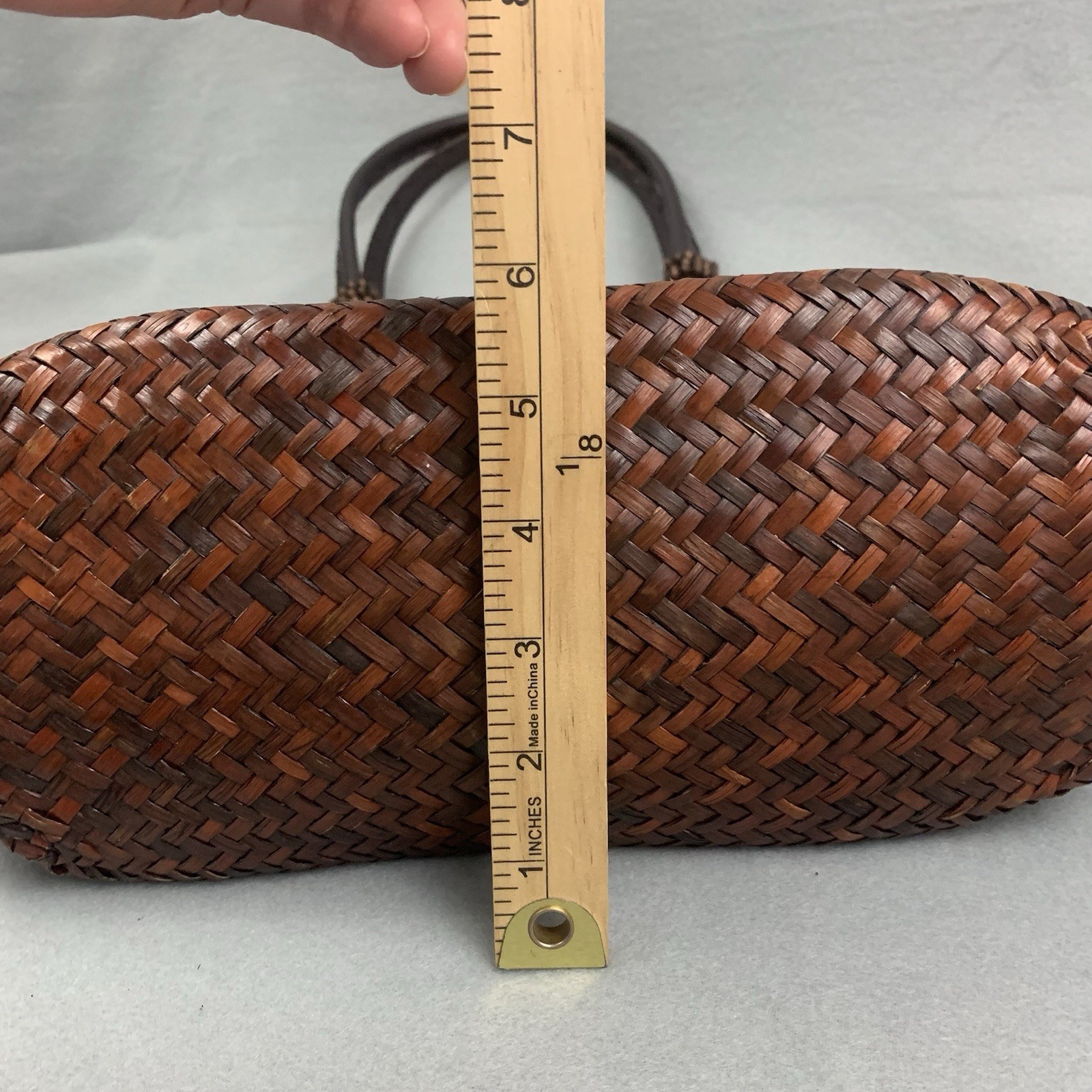 Sun N Sand Brown Woven Tote Beach Palm Tree Tropical Boho Handbag By Paul Brent