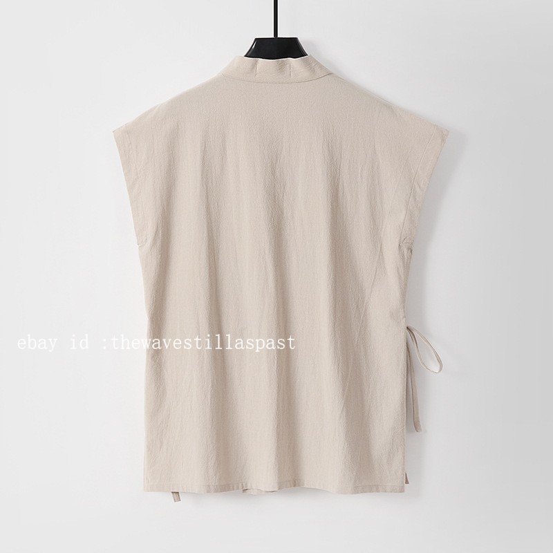 Traditional Chinese Clothing Hanfu Vest Cotton Sleeveless Kimono Tank Tops M-9XL