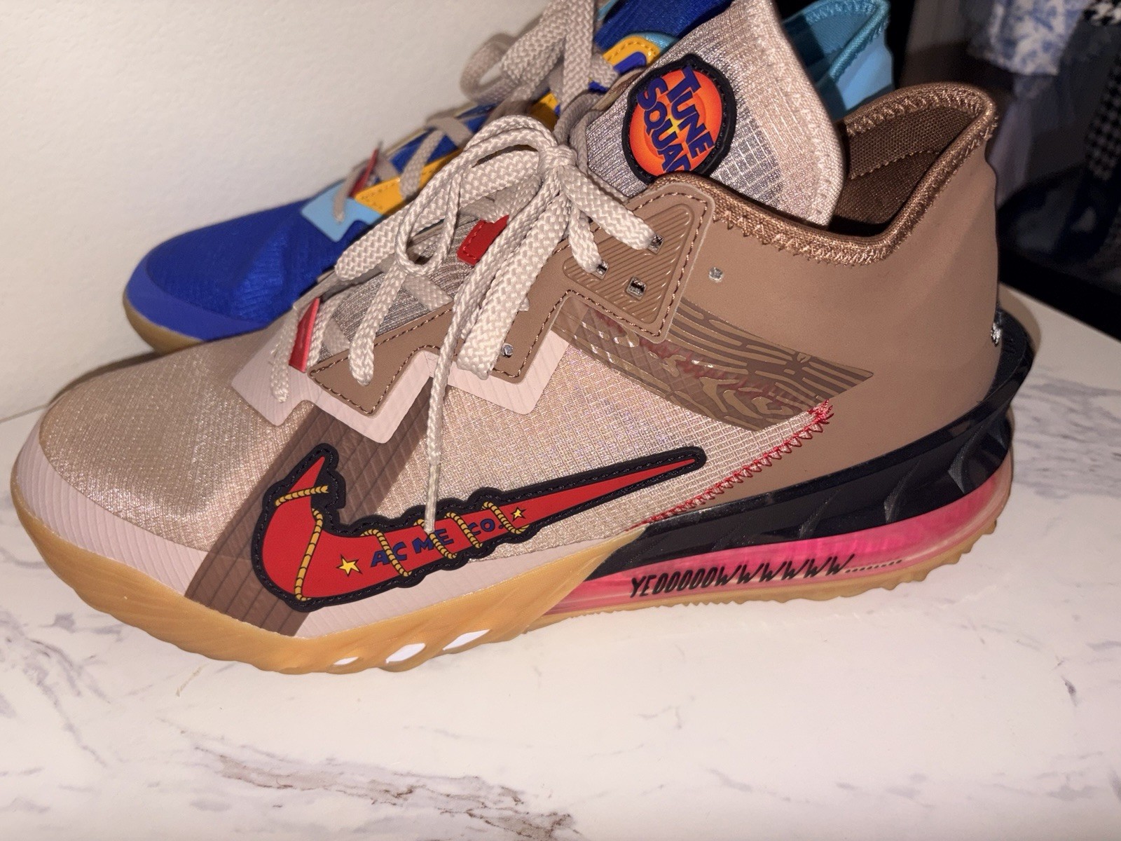 Nike LeBron 19 Space Jam Road Runner Low Top Multicolor Lace-Up Sneaker