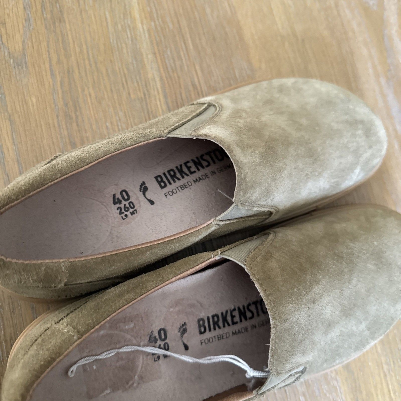 NWOB Birkenstock Callan Taupe Suede Slip On Loafers Sneakers W9 – M7 Comfort