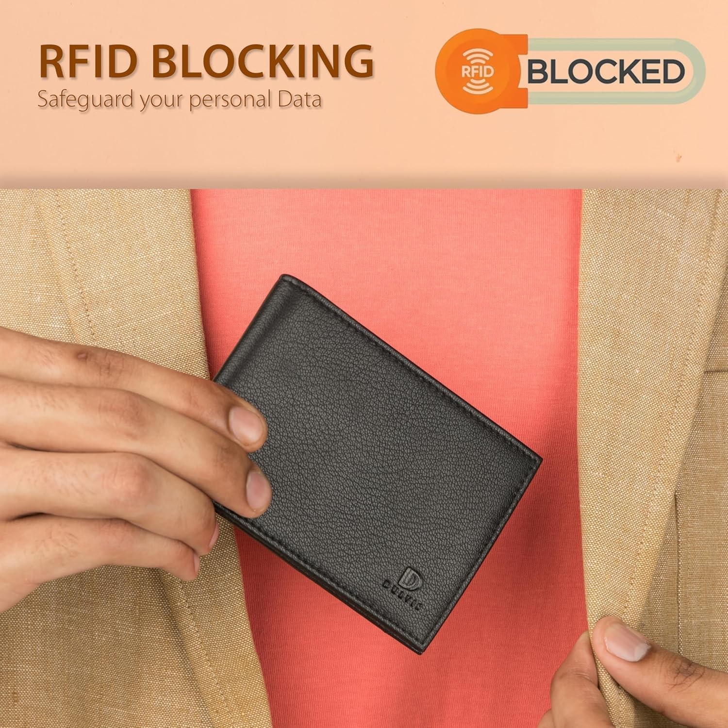 Dulvis RFID Blocking Nappa Leather Wallet for Men – Genuine Black