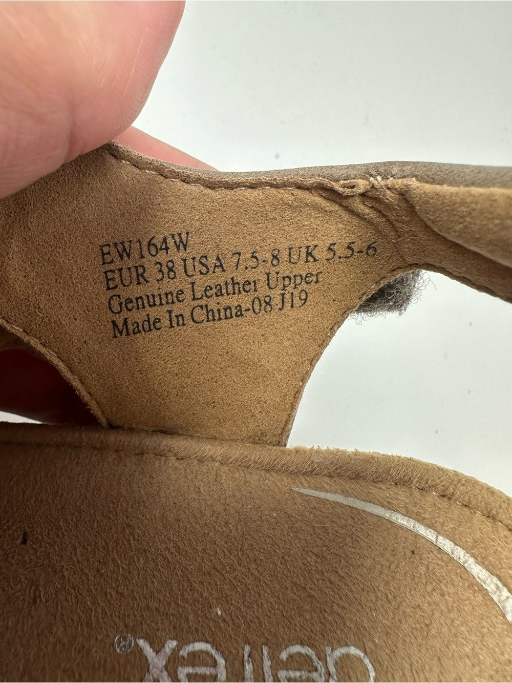 Aetrex Women’s Grace Adjustable Woven Wedge Taupe Sz 7.5-8