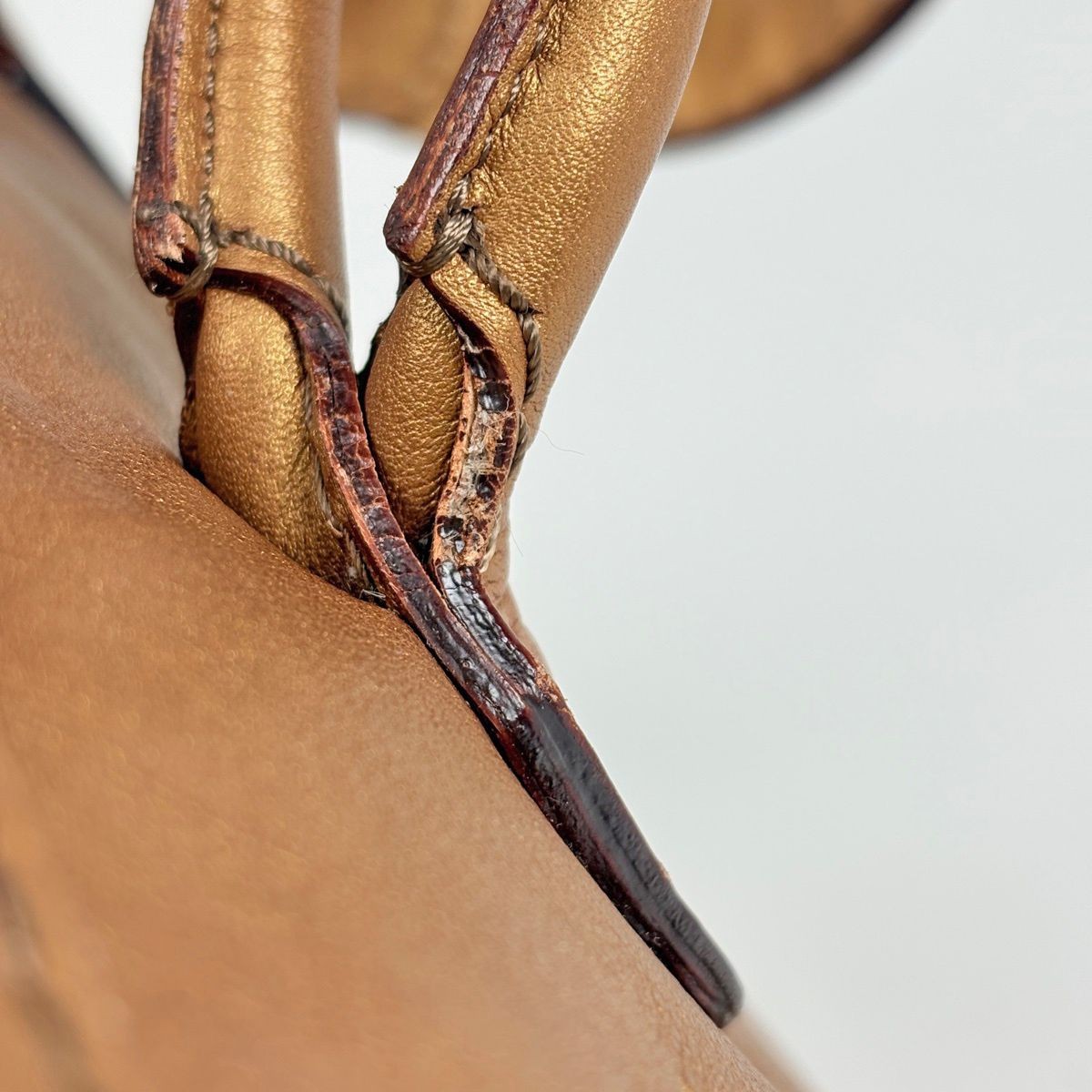 LOEWE Fiesta Handbag 2WAY Leather Bronze Ladies Used