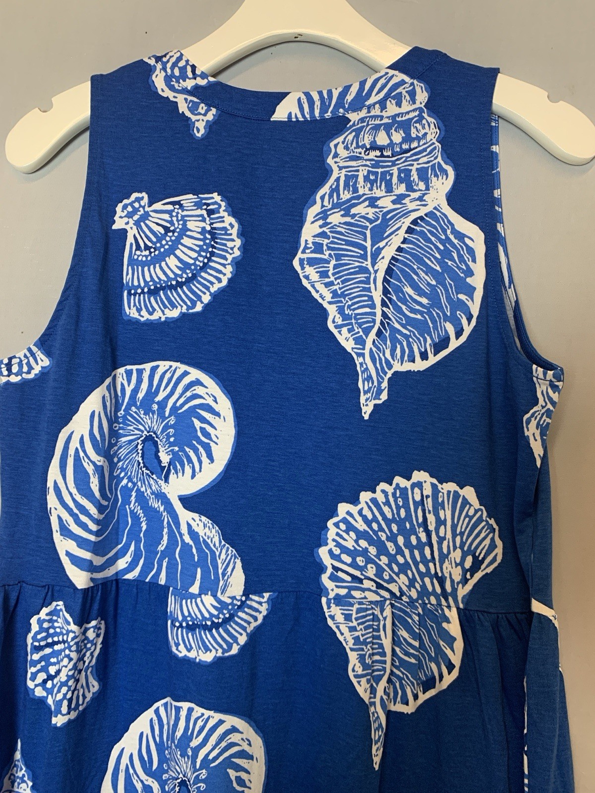 Lilly Pulitzer Dress Medium Blue Shells Maxi Sydnee Shell of a Good Time