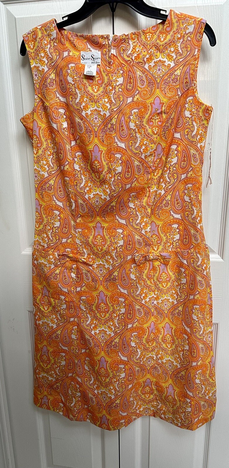 Vintage 1960s Shaker Square Bill Sims SZ 14 Mod Sheath Dress Never Worn/Washed