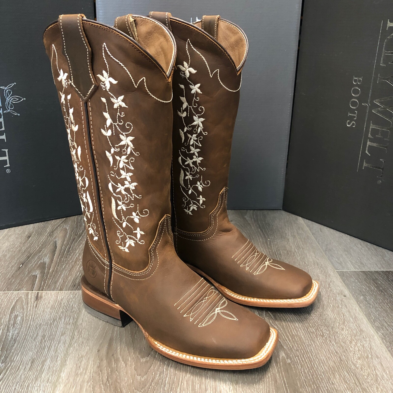WOMEN’S WESTERN SQUARED TOE COWGIRL BOOTS SMOOTH LEATHER 072 TANIA BOTAS
