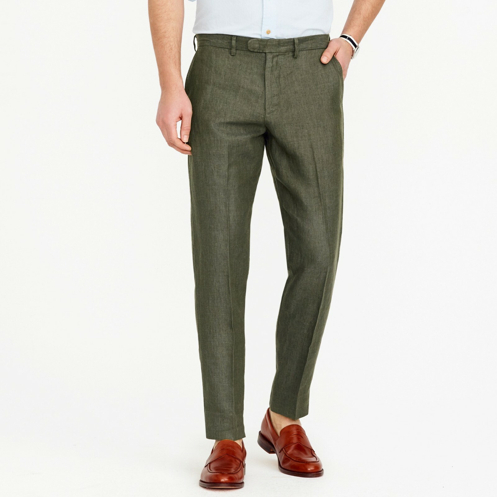 J.Crew Bowery Pant in Baird McNutt Irish Linen Herringbone | 32/32 | $148