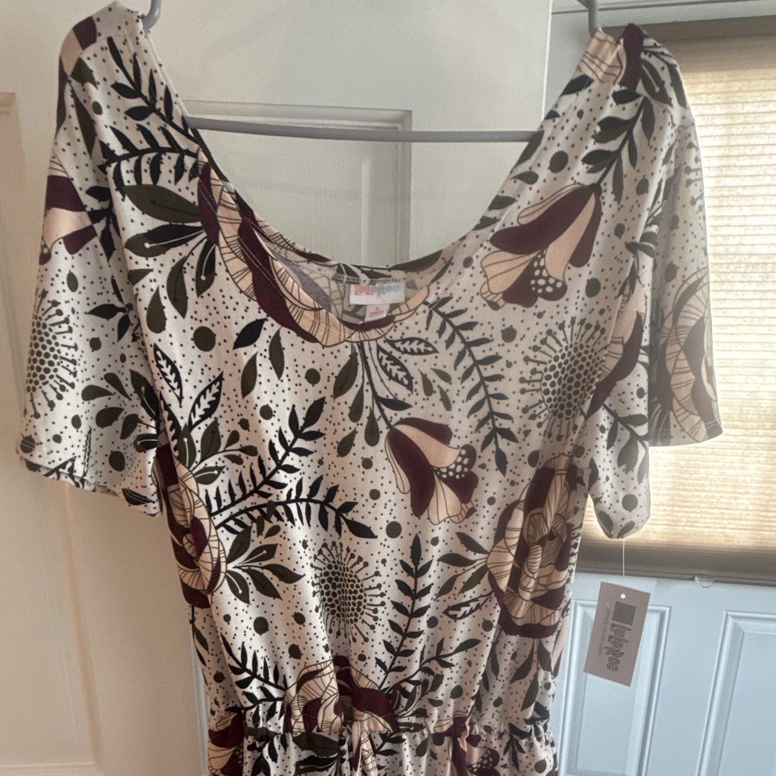LuLaRoe Floral Jumpsuit Size S Multicolor Short Sleeve Drawstring