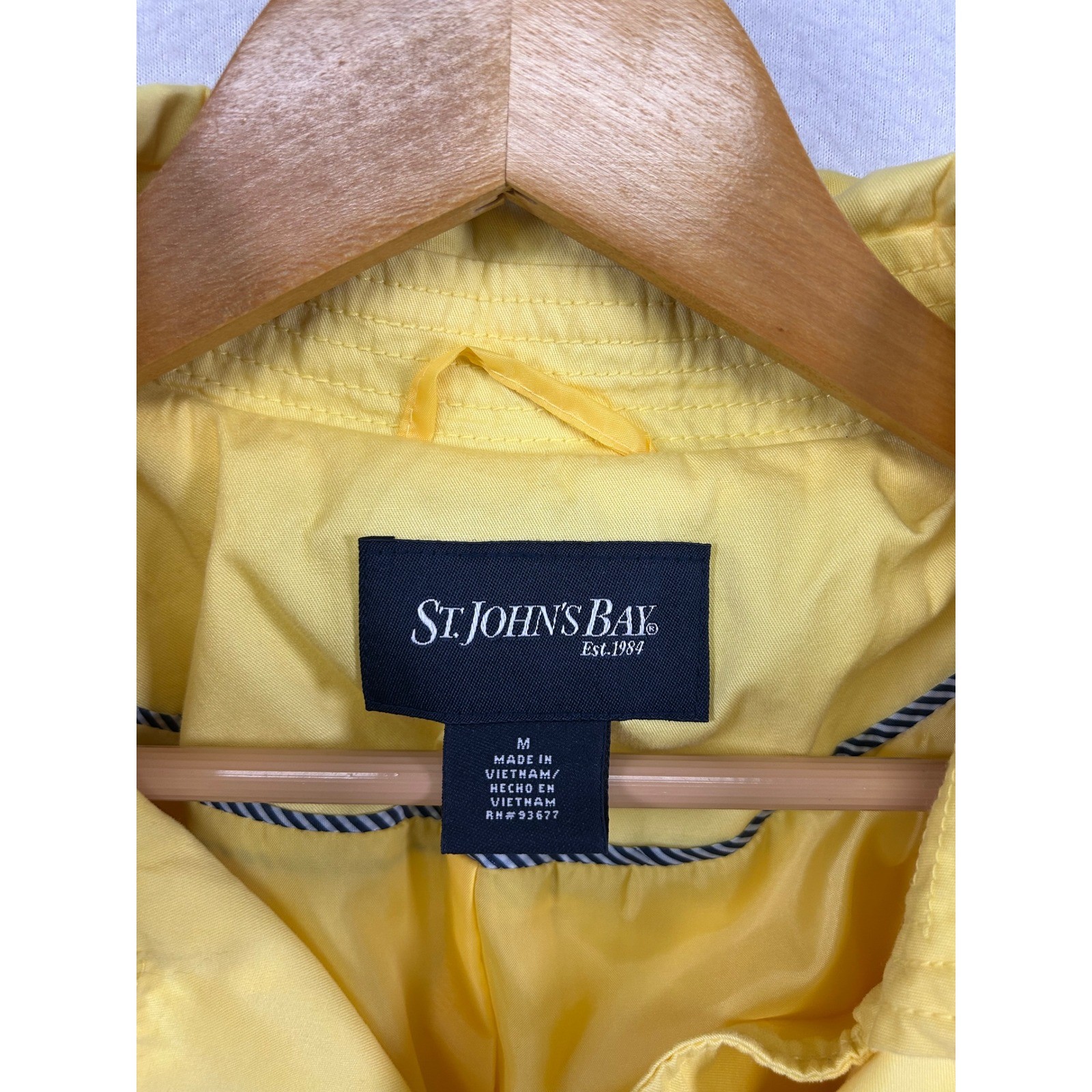 St. John’s Bay Classic Preppy Womens Medium Yellow Double Breasted Trench Coat