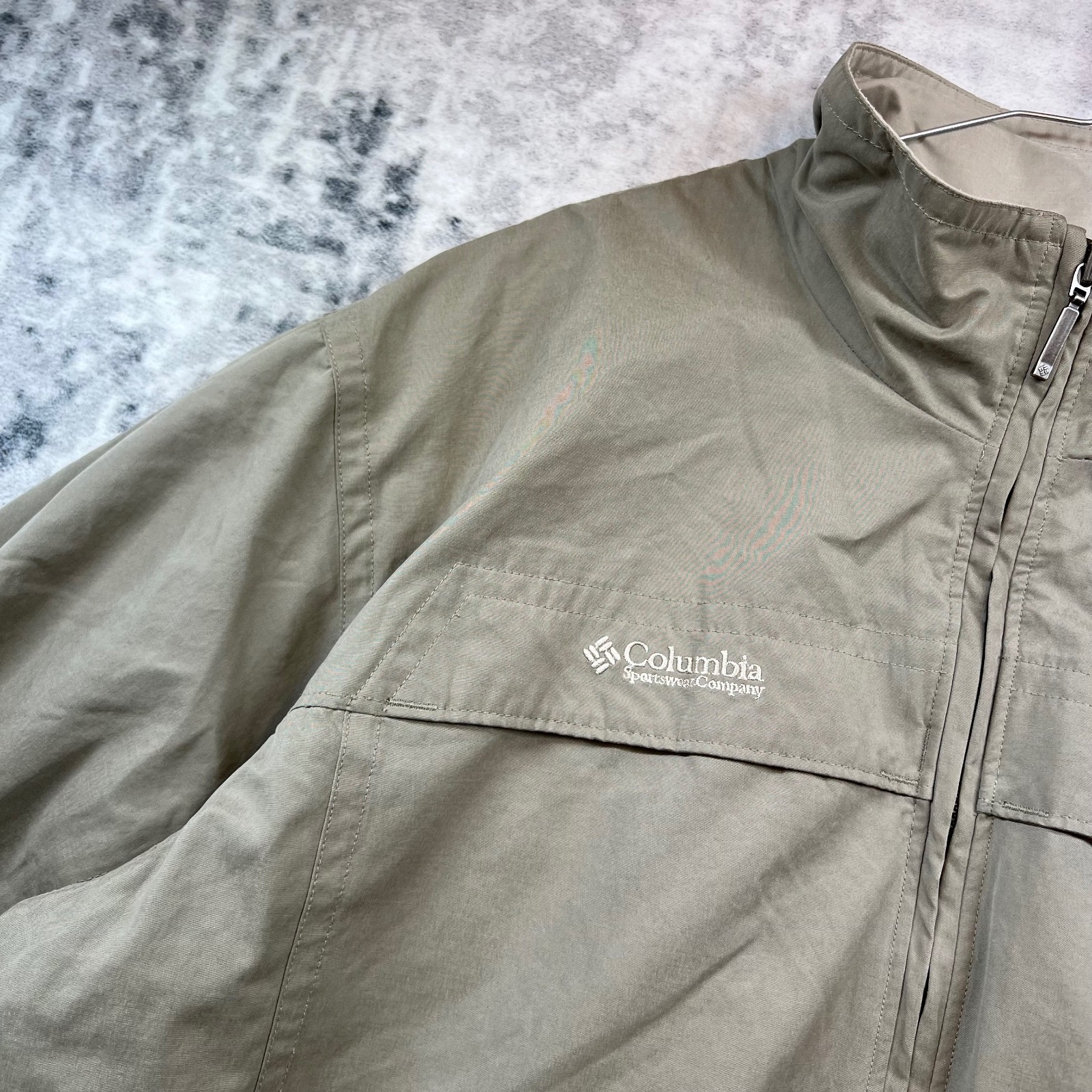 Columbia Men’s Beige Casual Utility Jacket Cotton Polyester Blend Size L
