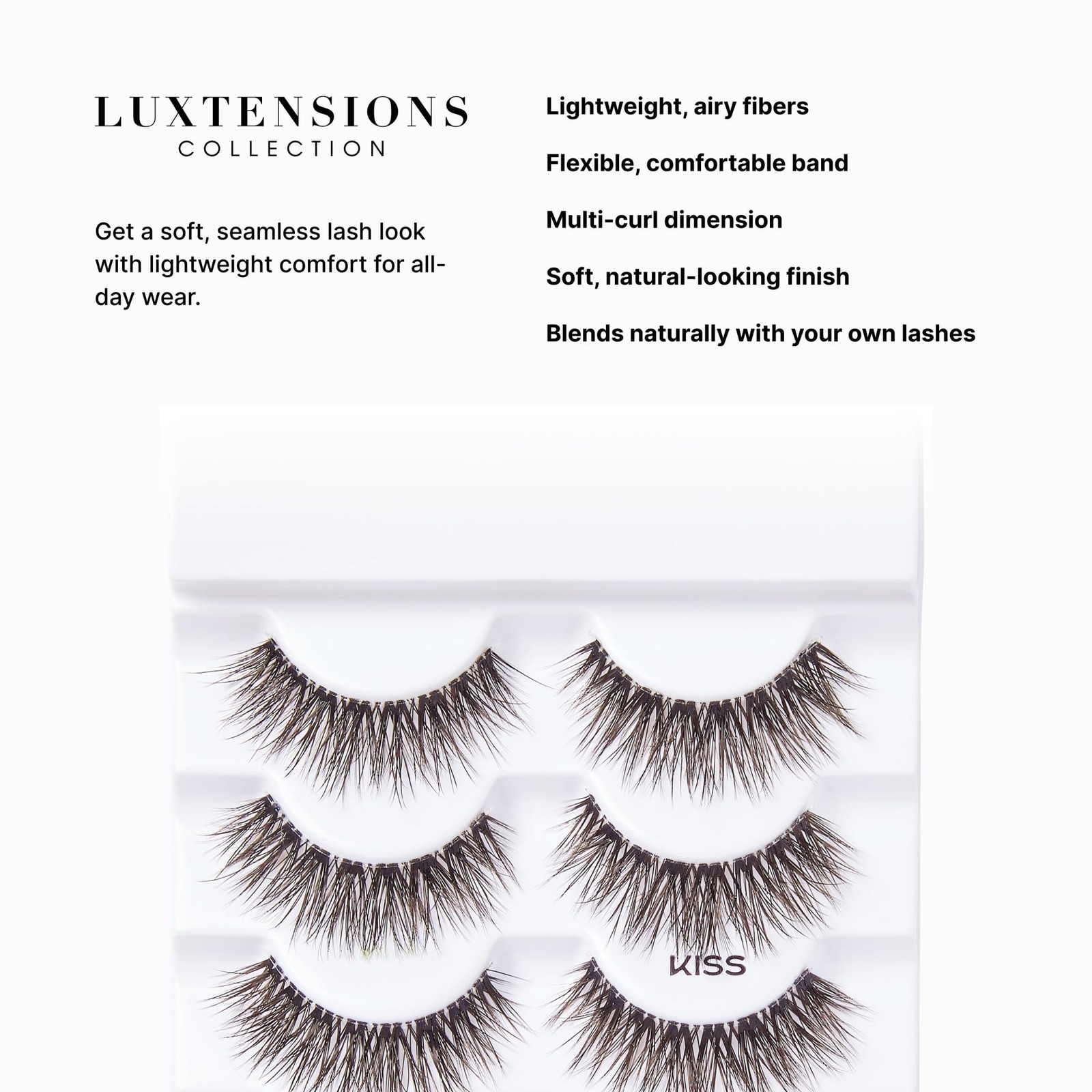 Kiss Lash Couture Luxtension False Eyelashes, Royal Silk