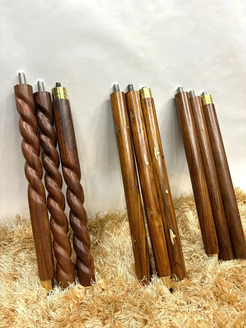 Handmade Wooden Walking Stick 3 Foldable Canes Nautical Shaft Gift Item