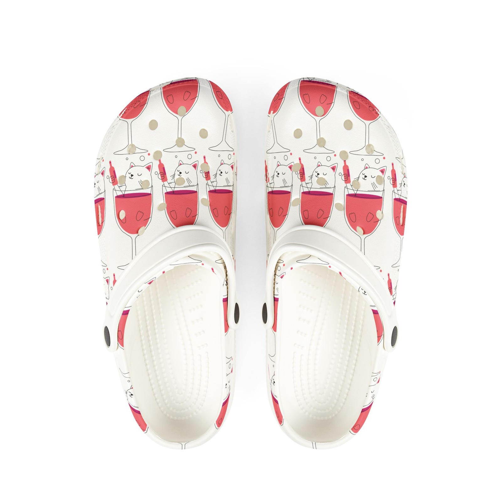 EVA Foam Rubber Shoes (AOP) wine drinkers cat lover
