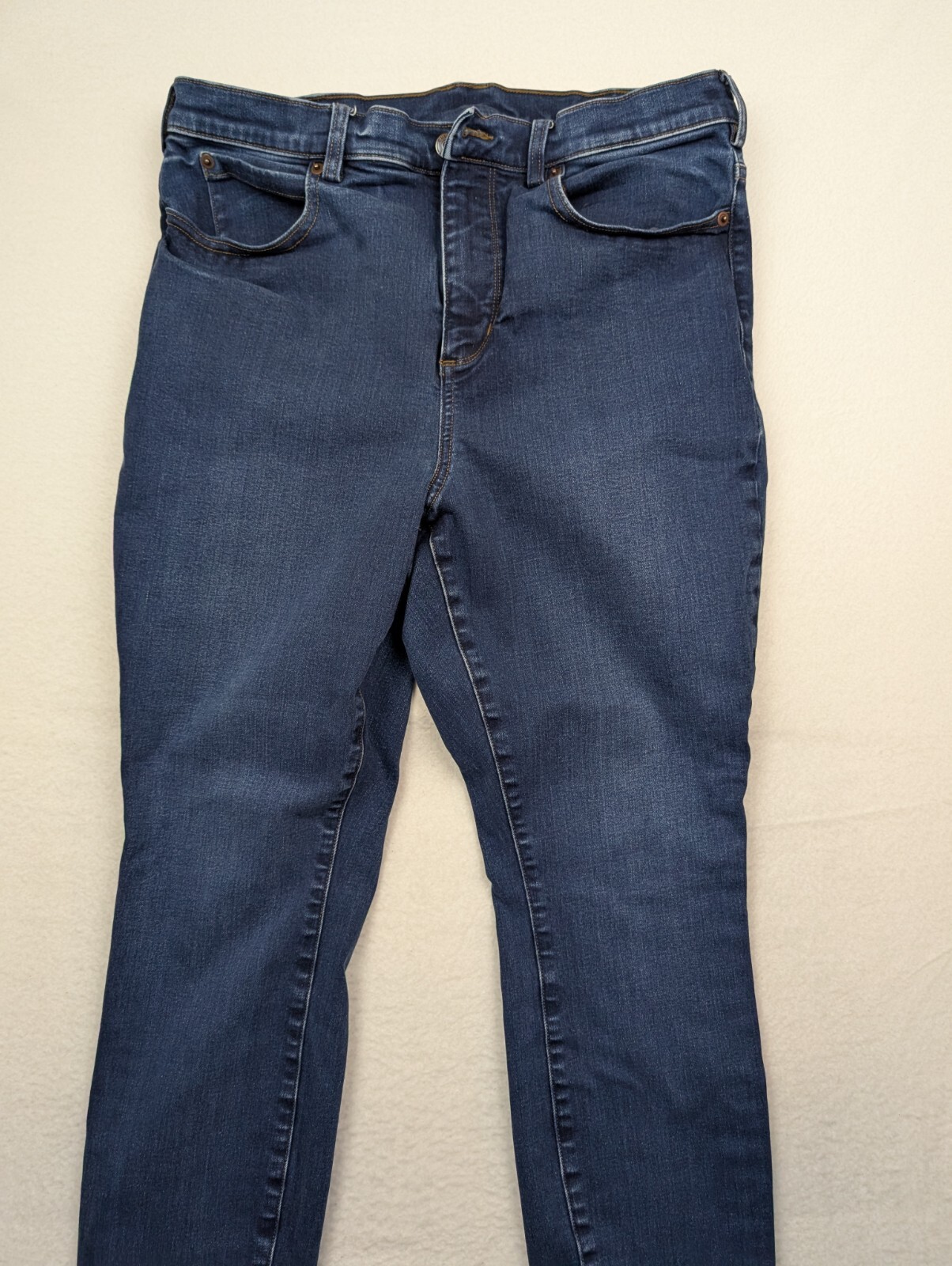 Duluth Trading Jeans Women’s 12 reg High Rise Stretch Denim skinny 30×28 dark