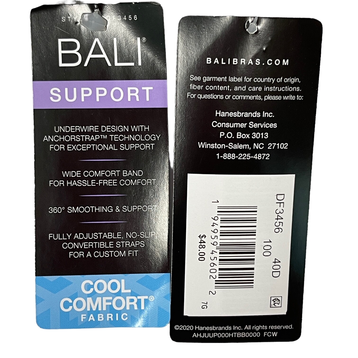 Bali Bra Underwire Bounce Control Wide Support Band Smoothing Cool Comfort 3456
