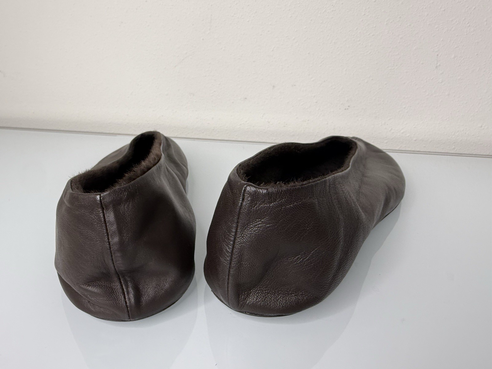 THE ROW Stella BROWN Lambskin Ballerina Slippers EU 38 US 8 $1,050+ NEW