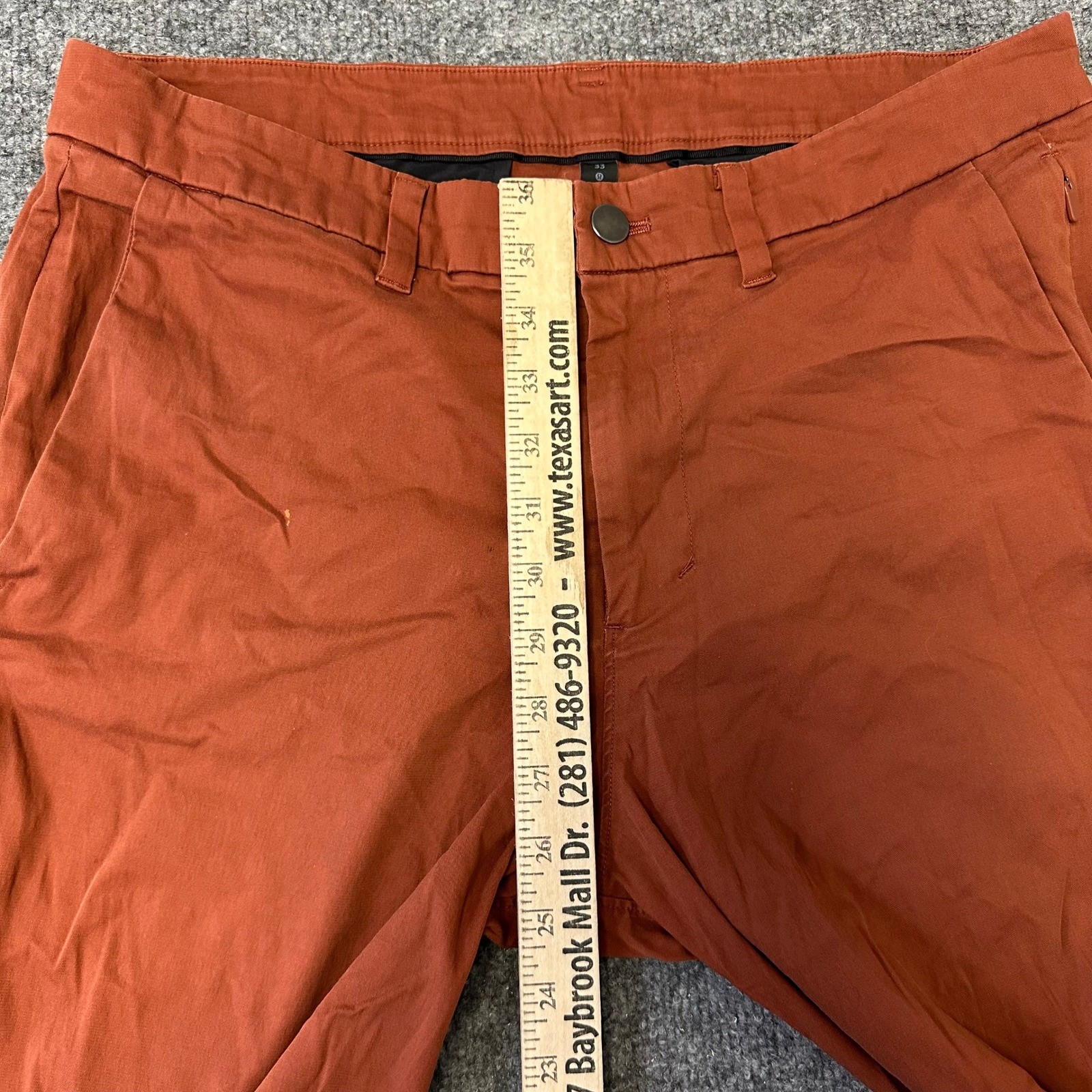 Lululemon Pants Mens Size 33 Burnt Orange ABC Slim Fit Technical Stretch Stain