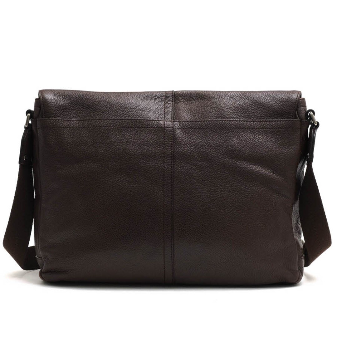 COACH shoulder bag for men leather dark brown F70423 CAMDEN pebbled leather mes
