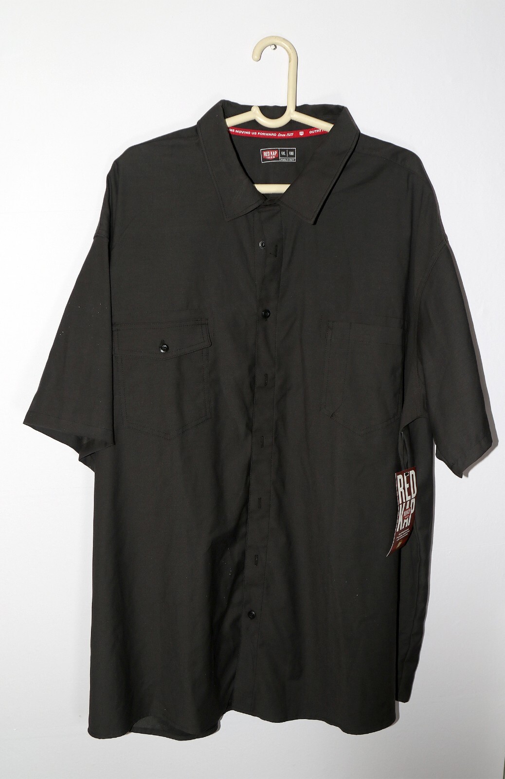 Red Kap Work Shirt 4XL Black Short Sleeve Industrial Uniform Button Up NWT