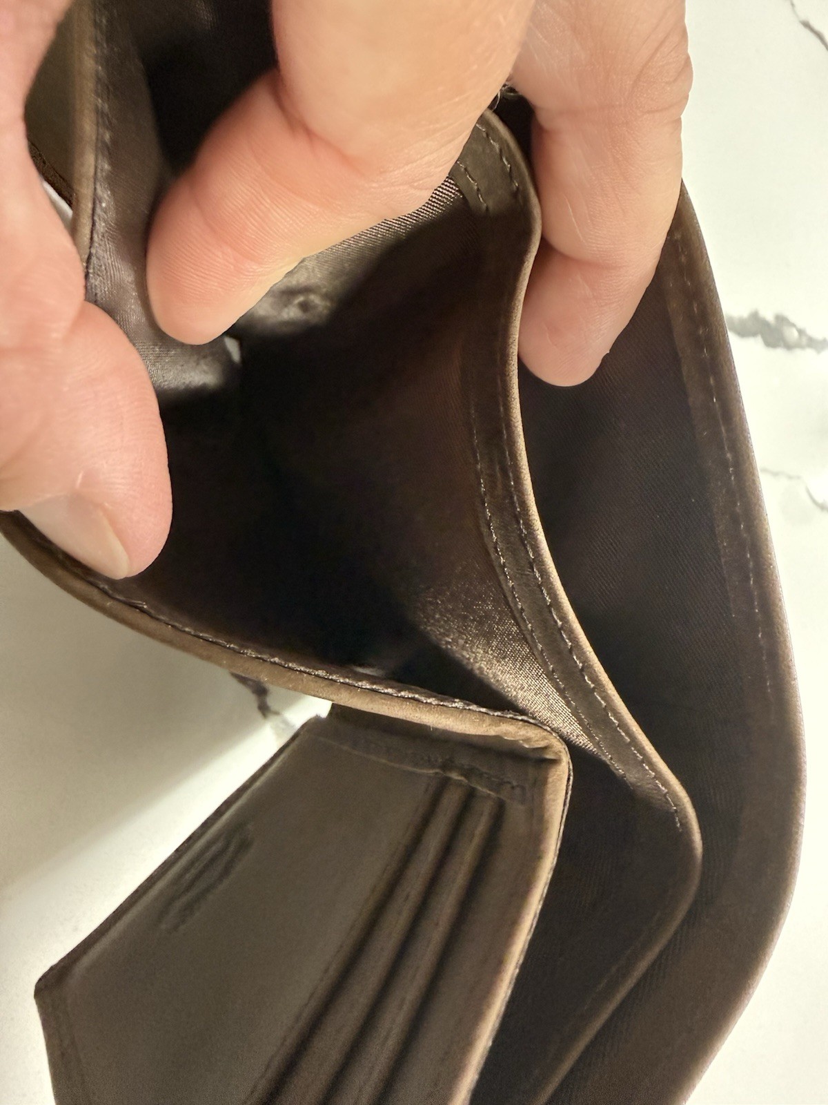 Stealth Mode Trifold Leather Wallet for Men with ID Holder and RFID Blocking (Br