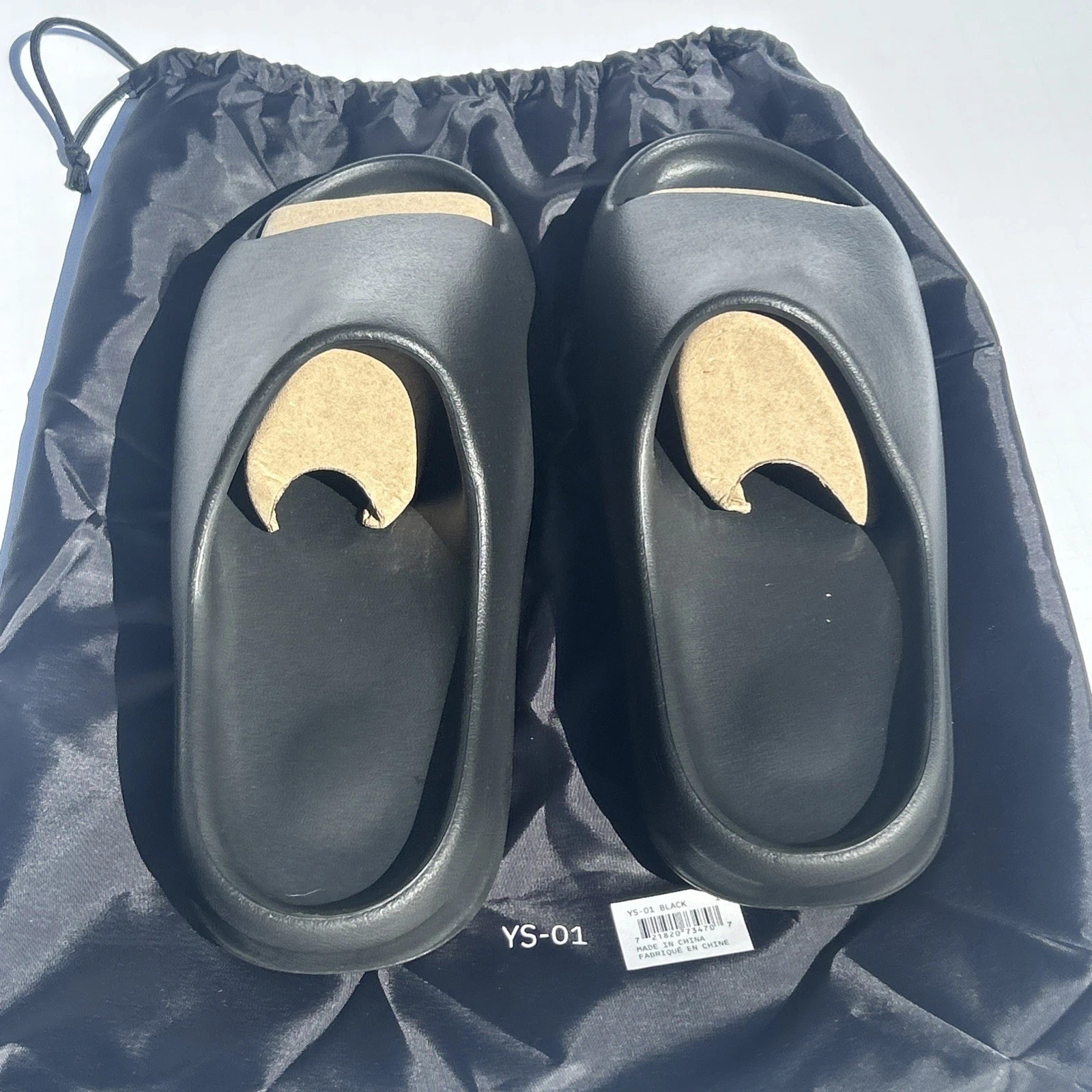 YZY YS-01 Black Mens Comfort Slide Sandals Size 13 Slip On Foam Shoes New