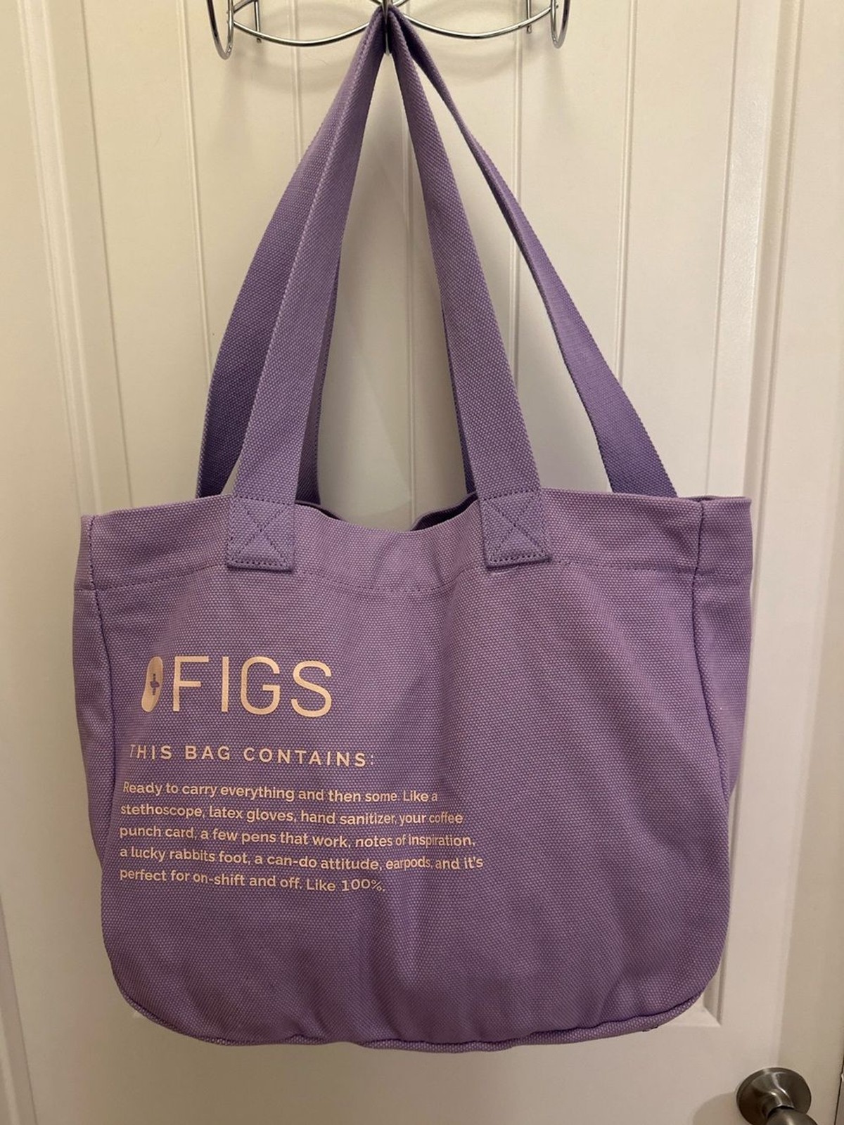 FIGS U Limited Edition Lilac Canvas Tote Bag