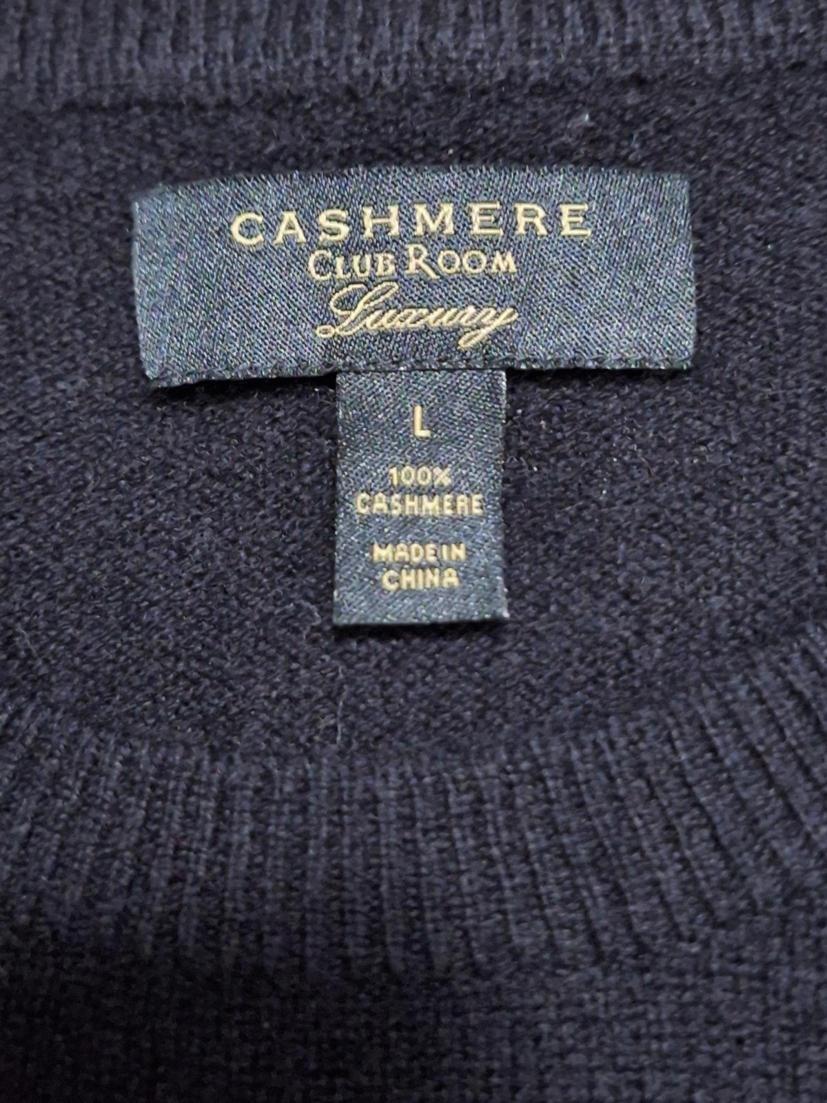 Club Room Cashmere Men’s Large Crew Neck Pullover Black Sweater EUC