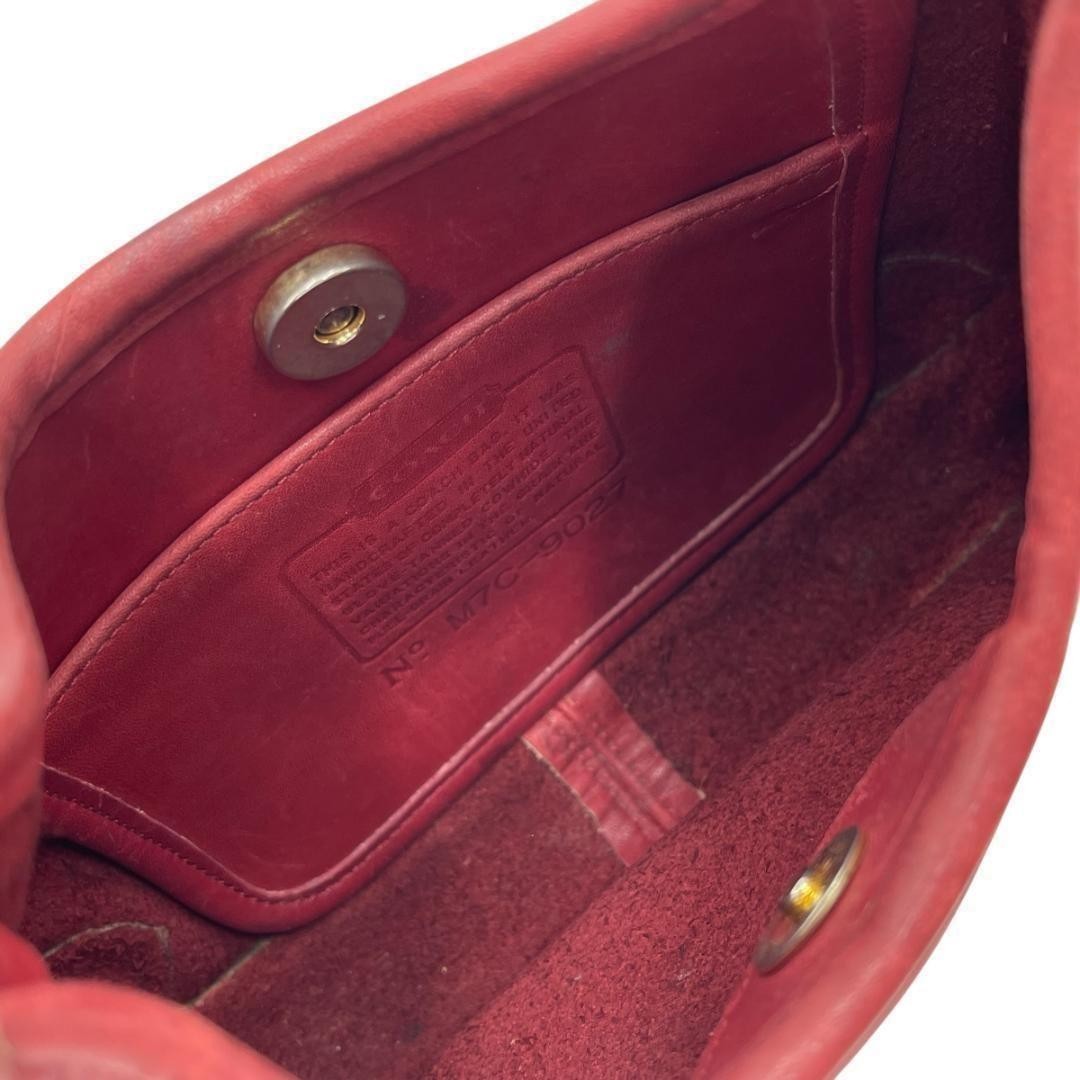 Coach Ergo Handbag Shoulder Bag 9027 Leather Red Vintage Authentic Used Japan