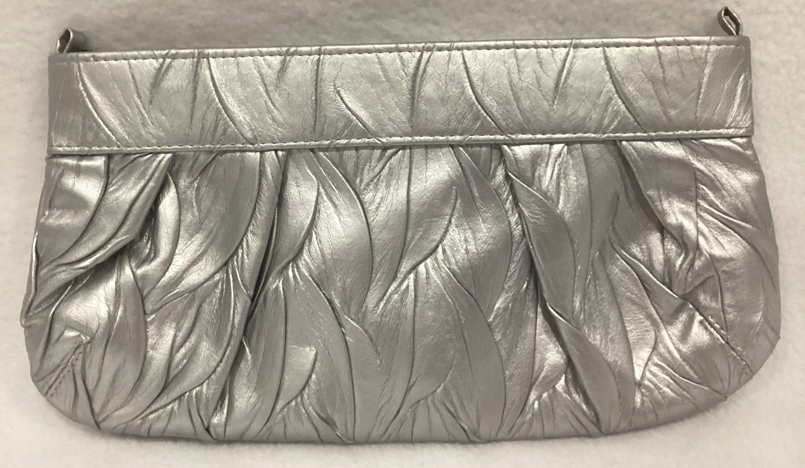 Jessica McClintock Prom Evening Bag Clutch Purse Silver 10”x 5.5” NEW