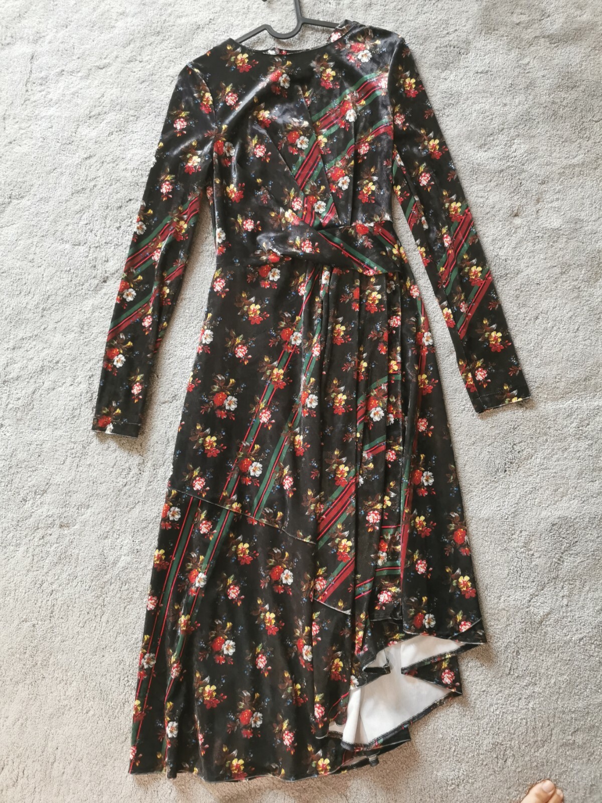 STUDIO BY PREEN Dress Velour Dress Floral Print Trendy Dress UK 6-8 BRAND NEW