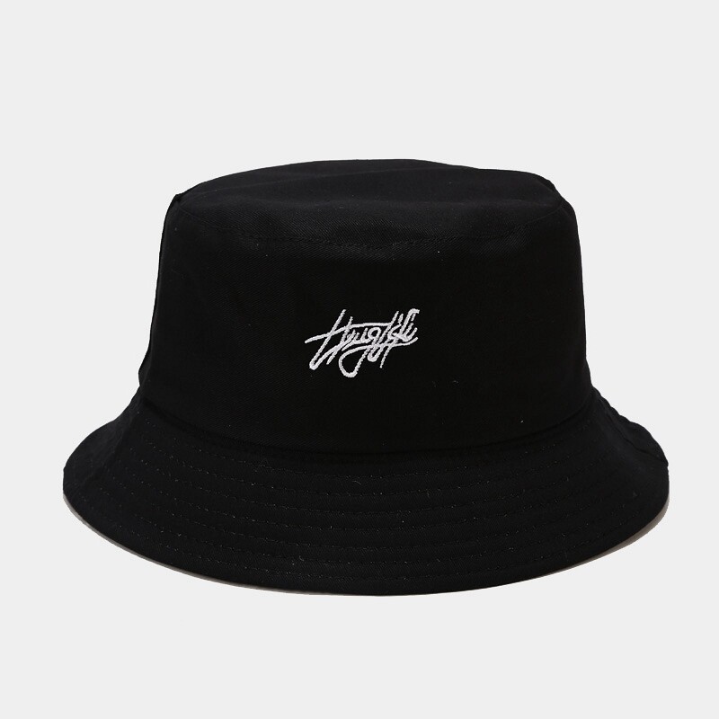 Graffiti Letter Bucket Hat Cap Double-sided Fisherman’s Cap Men Women Cotton