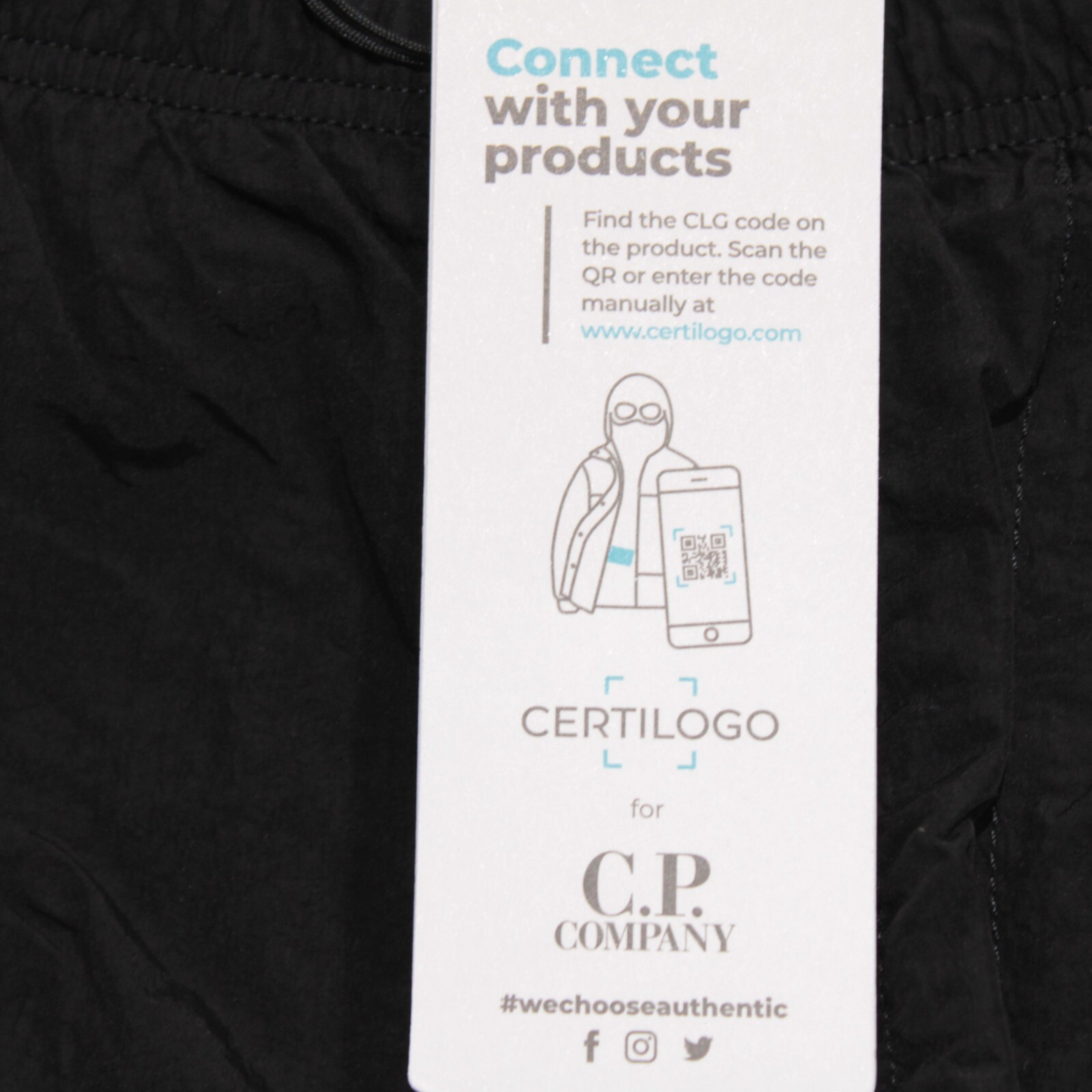 C.P. (CP) Company NWT Swimsuit / Trunks Size 48 32 US Solid Black 100% Polyamide