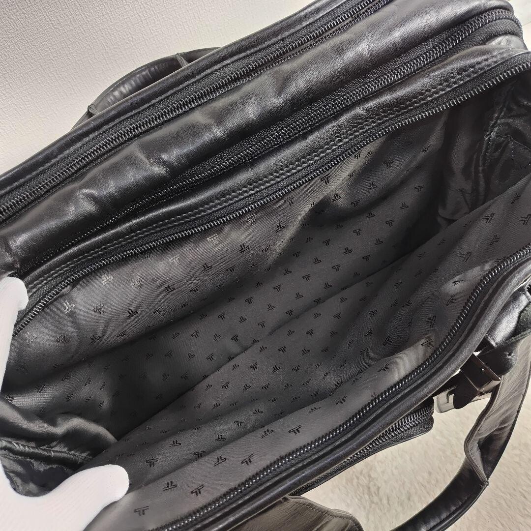 TUMI Alpha 96141D4 Black Leather Briefcase 2 Way Computer Bag Expandable A4 PC