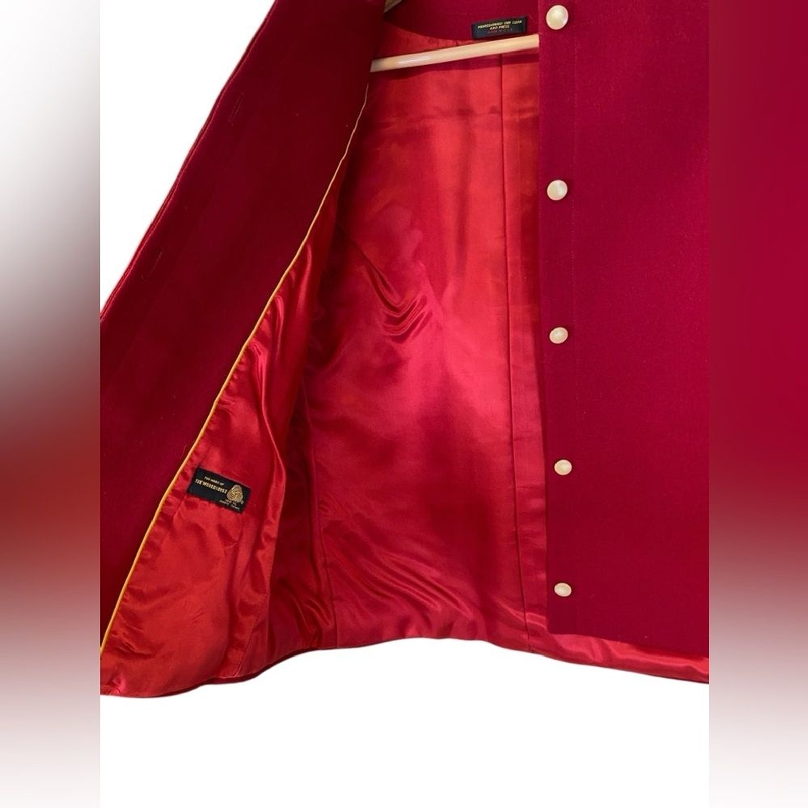 Vintage Robt Foxwood Red 100% Pure Wool Lined Jacket Blazer Size 14/16