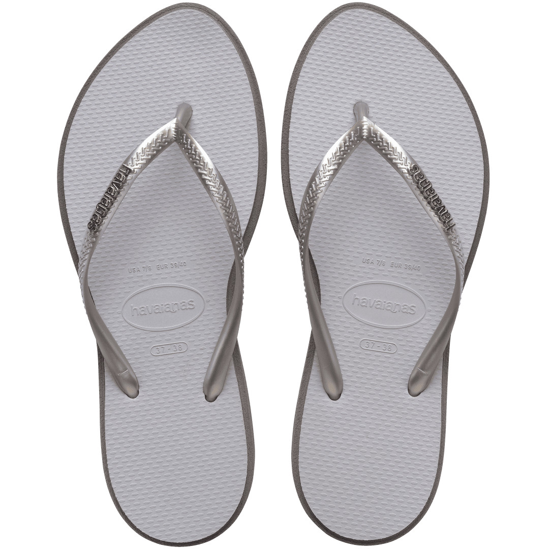 Havaianas Slim Point Steel Grey Flip Flop Sandal Women sizes 35/36-41/42 NEW