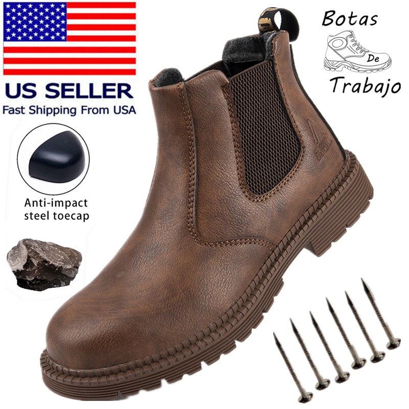 Work Boots Mens Waterproof Safety Shoes Steel Toe Botas De Trabajo Para Hombre