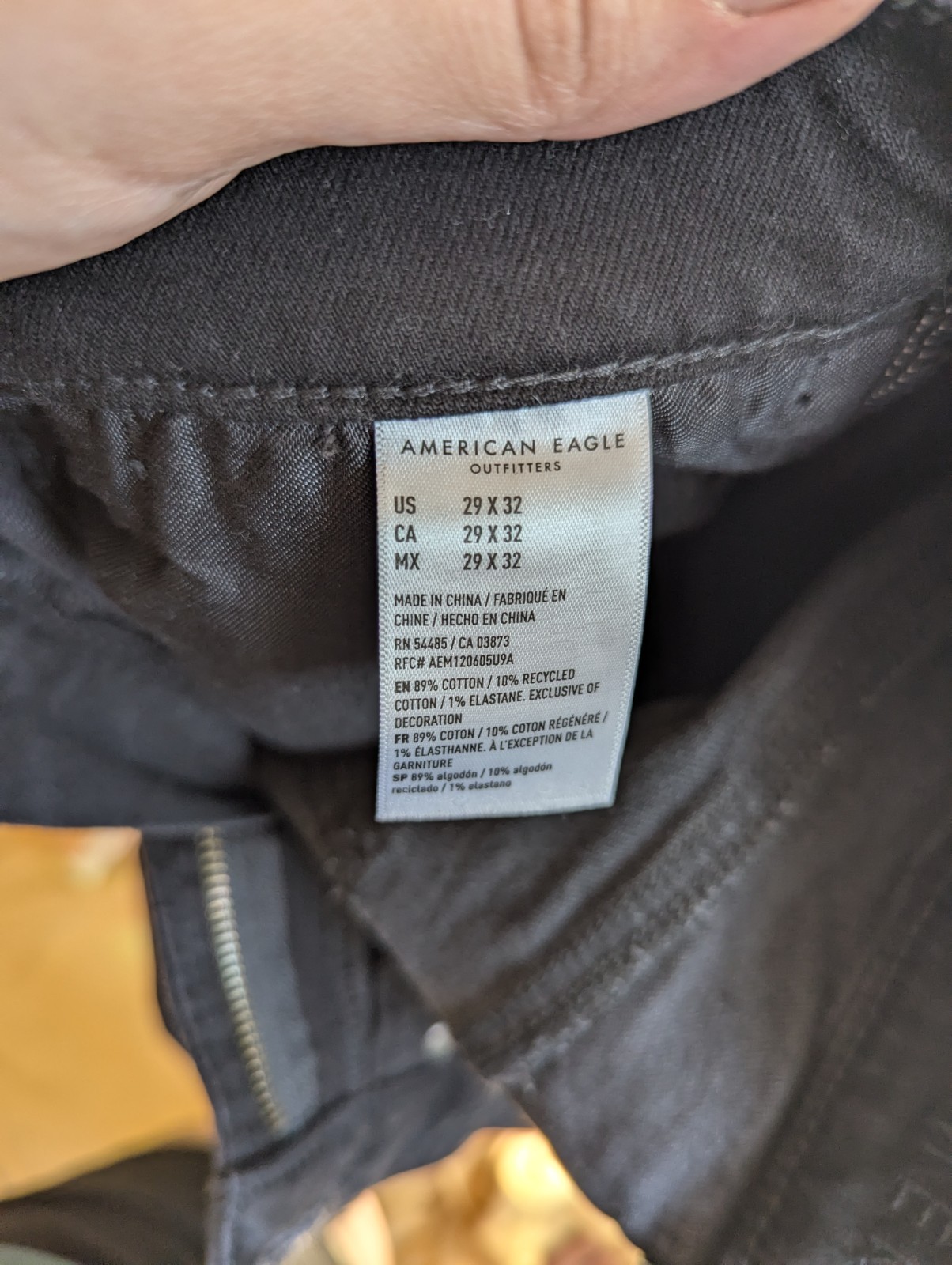 American Eagle Men’s AirFlex+ Athletic Skinny Black Stretch Jeans 29×32