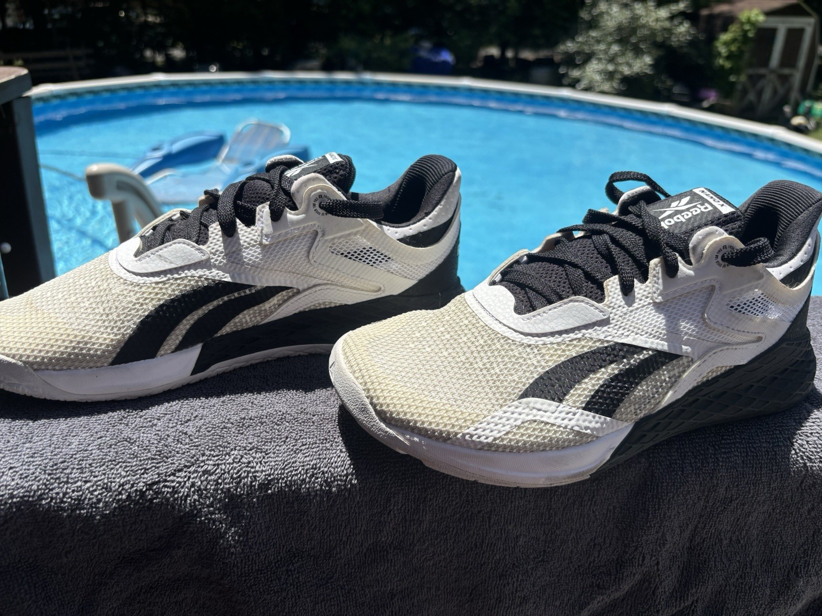 Reebok Nano X womens White/Black Lace-Up Low Top Gym & Cross Training Sneakers