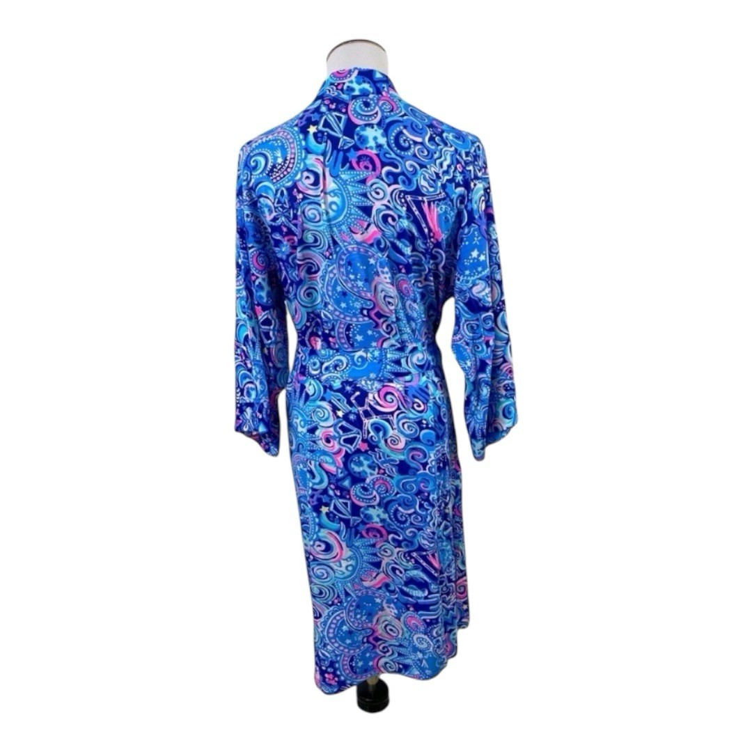 Lilly Pulitzer Lina Robe Sz S/M Lapis Lazulu Kosmic Kismet Jersey Knit