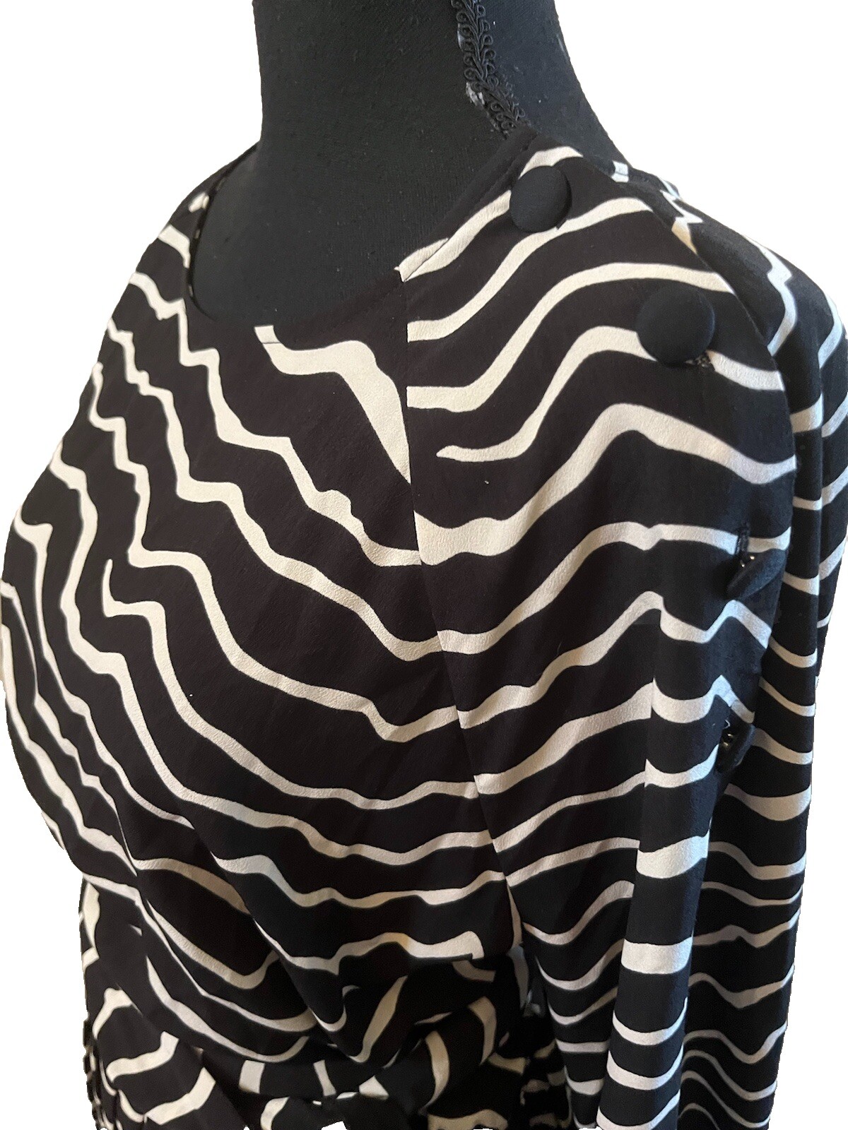 Who What Wear Plus Size XXL (18) Animal Print Midi Dress Black & White Bust 48”