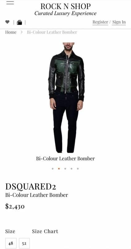 Men’s Dsquared² jacket multicolor leather 36/S/