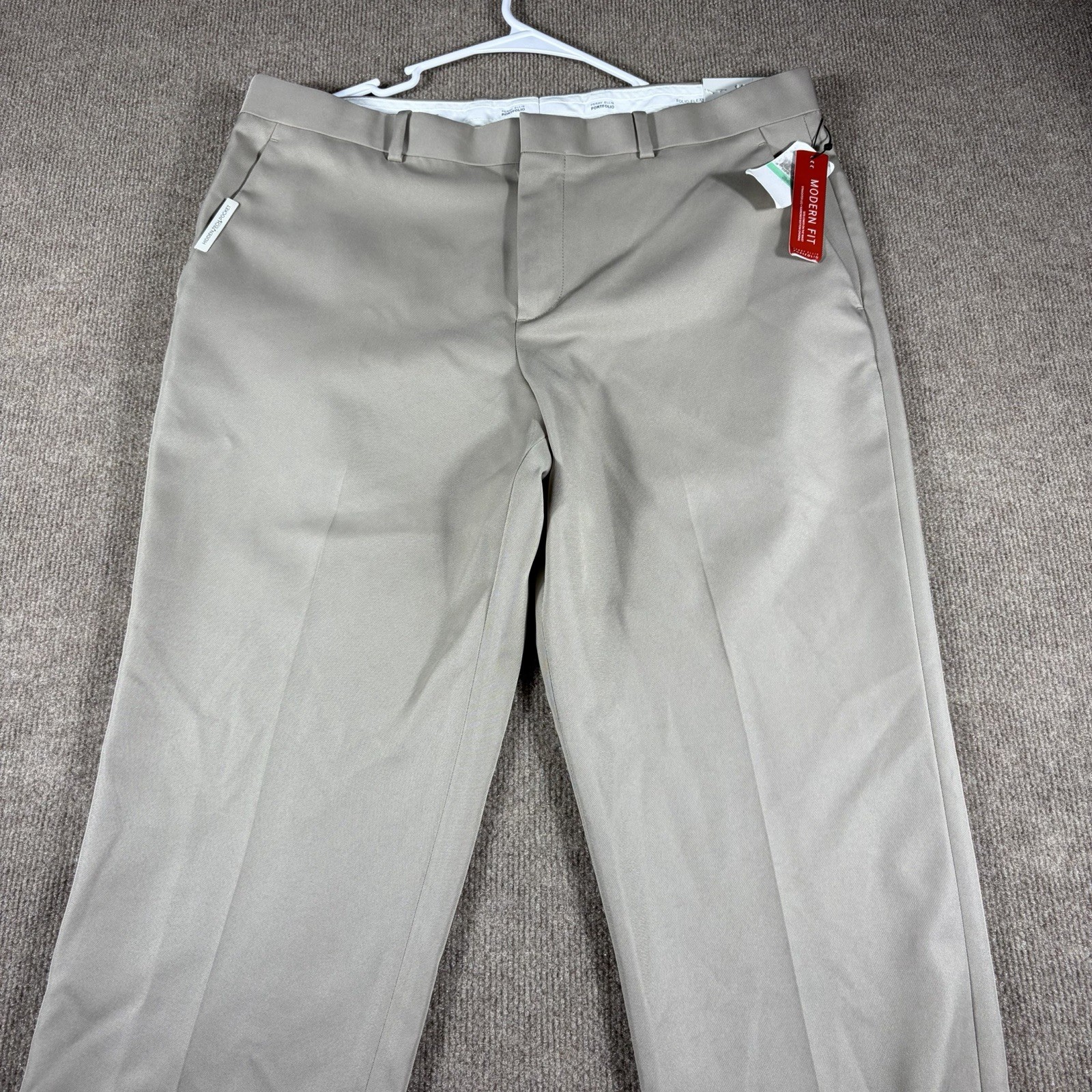 Perry Ellis Portfolio Men’s Khaki Modern-Fit Pattern Dress Pant Size 34X30 NWT