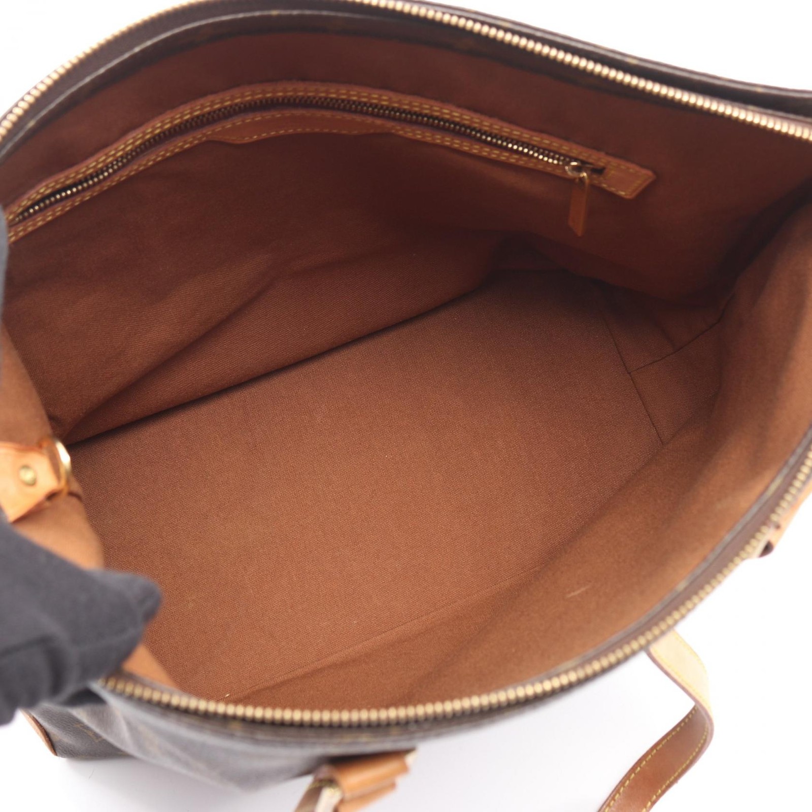 LOUIS VUITTON Cabas Mezzo Tote shoulder Bag M51151 Monogram leather Brown Used