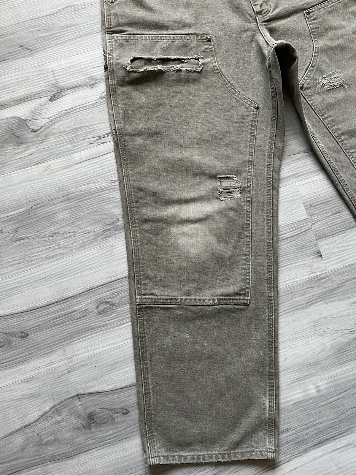Vintage Carhartt B136 MOS Double Knee Carpenter Pants – 37×30 Faded & Distressed