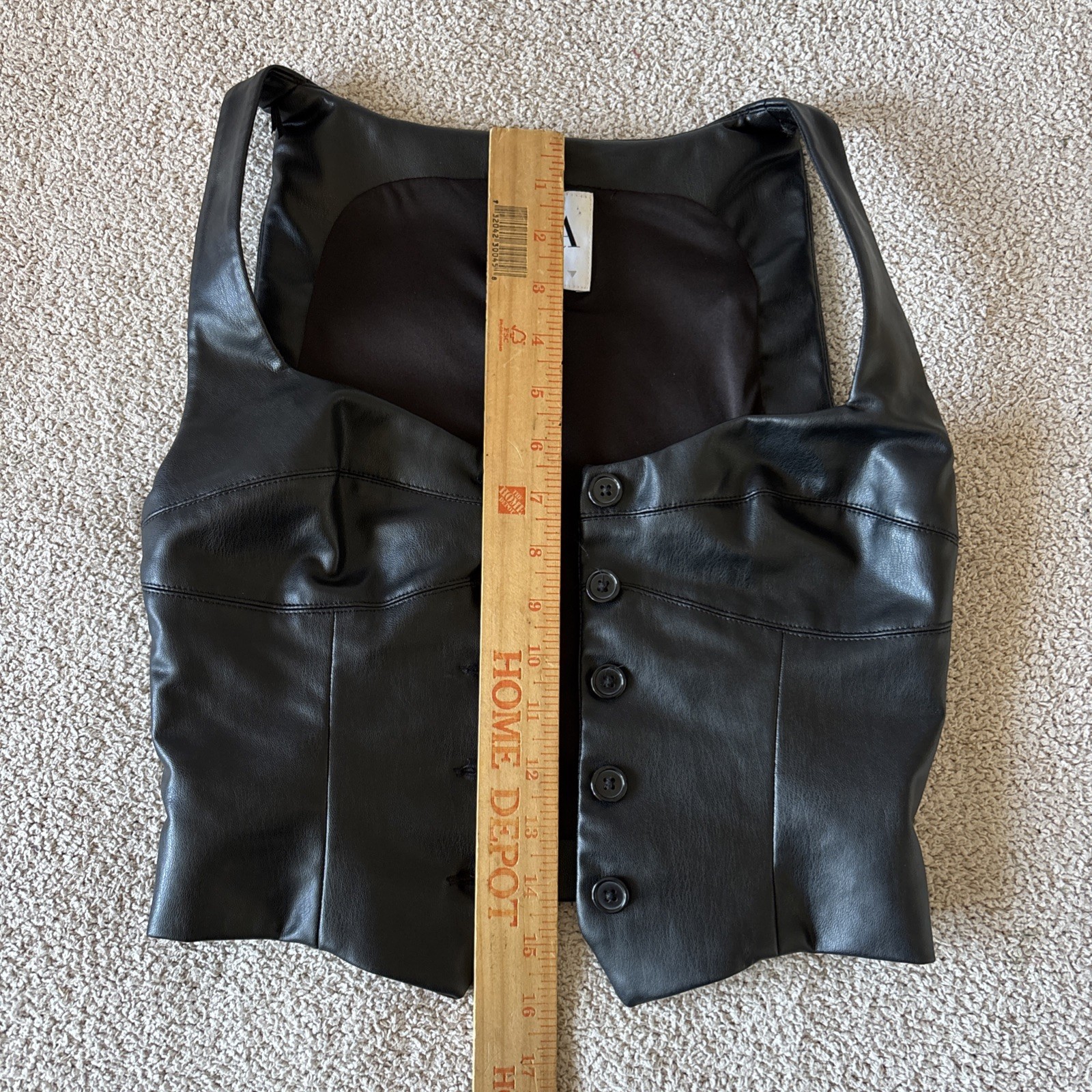Zara FauxLeather Button-Front Corset Top XS Edgy Boho Outlaw Ren Fair Festival