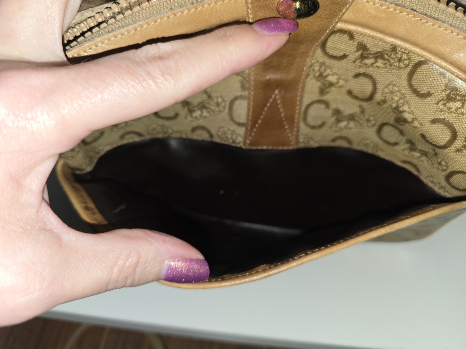 Celine C Macadam Canvas Shoulder Bag