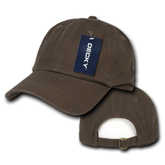 New Brown Plain Solid Washed Cotton Polo Style Low Crown Baseball Ball Cap Hat