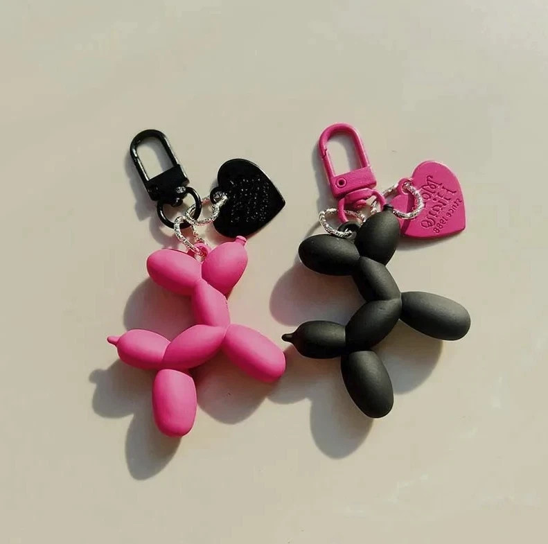 1pc Cute Jelly Balloon Dog Keychain Cartoon Pendant Unisex Key Accessory